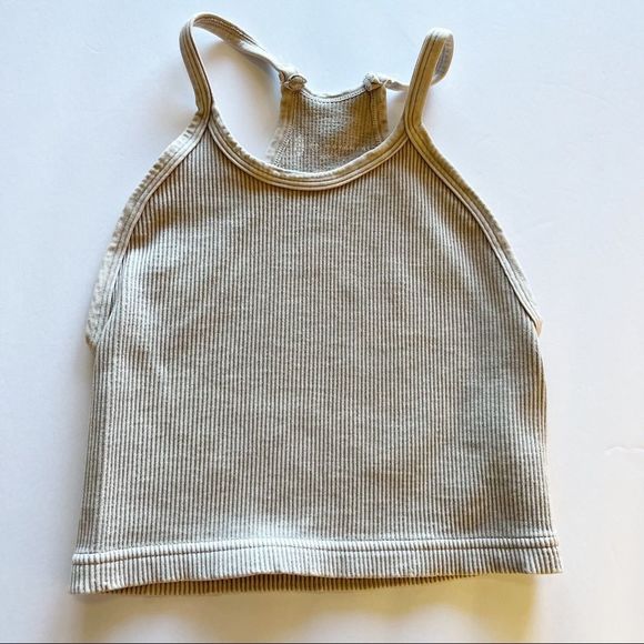 Free People Happiness Runs Ribbed Cropped Tank Top Stoned Eagle NWOT XS/S M/L - Picture 7 of 9